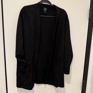 Clara Sun Woo Black Open-Front Longline Blazer